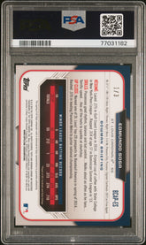 2015 Bowman Chrome Rookie Auto Edmundo Sosa Twitter Blue Refractor #1 /3 PSA 10